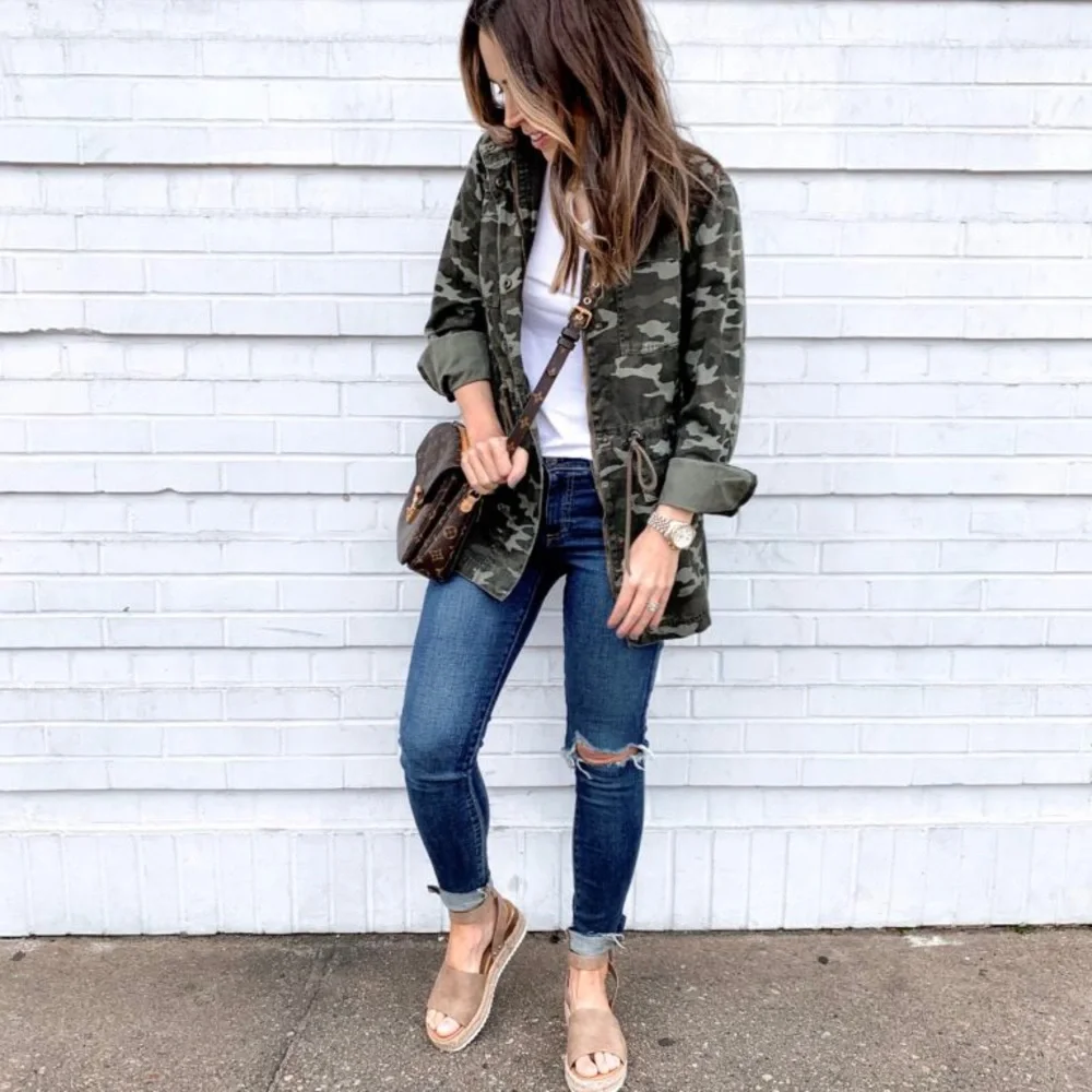 Camouflage Military Cotton Anorak Jacket olive green_11